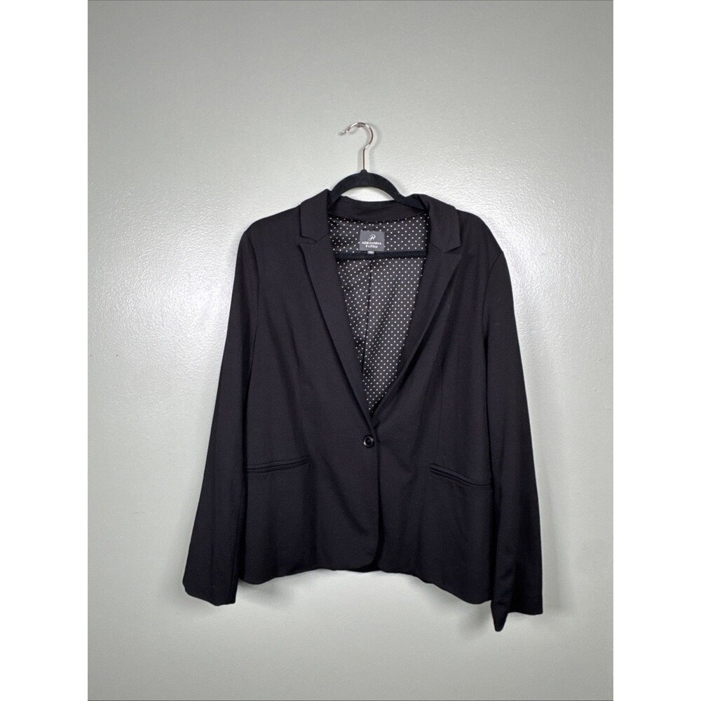 NWT Adrianna Papell Womens‎ Size XL Black One-Button Ponte Blazer Jacket
